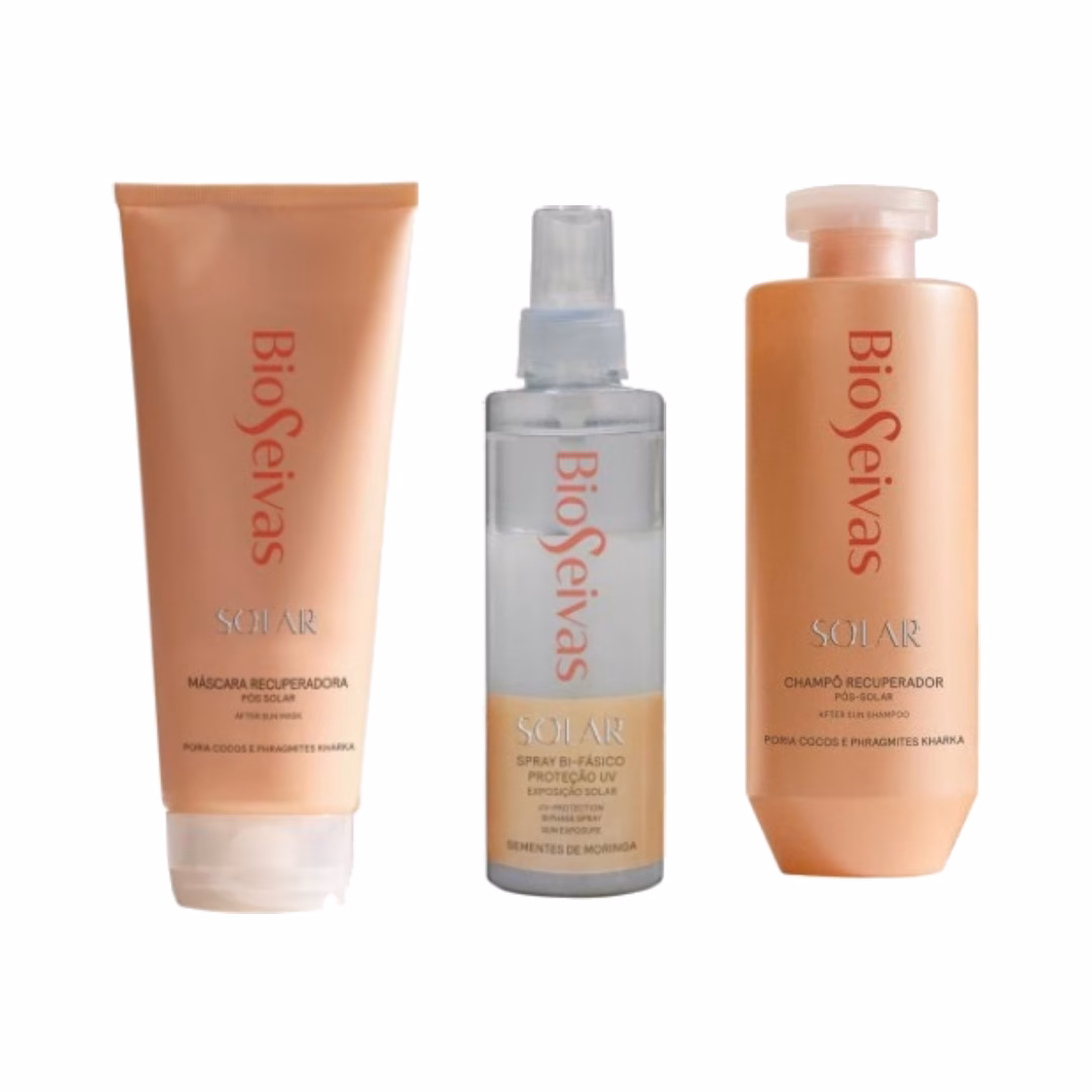 Bioseivas Solar Pack (Shampoo 300ml + Máscara 200ml + Spray Bifásico 150ml)