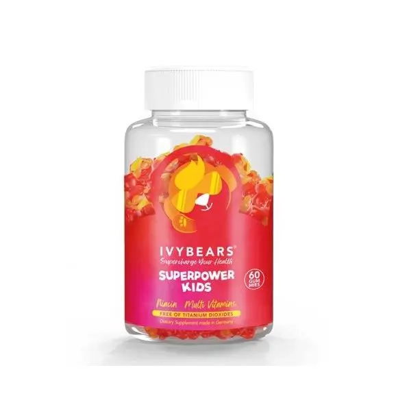  Proporcione aos seus filhos a força e o poder que eles precisam para crescerem saudáveis e felizes com as gomas IVYBEARS Super Power Kids. Gomas deliciosas são especialmente formulados para fornecer aos seus filhos os nutrientes essenciais de que precisam para um desenvolvimento saudável.