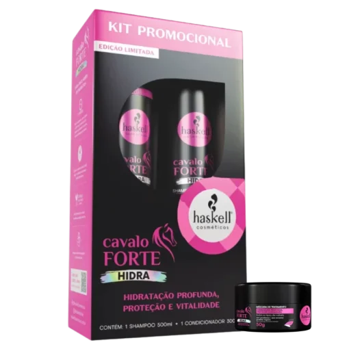 Kit HASKELL Cavalo Forte Hidra Shampoo 500ml Condicionador 300ml + OFERTA MASCARA 50g