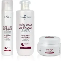 Bioseivas Repair Pack (Shampoo 300ml+Creme Reconstrutor 100ml+Máscara 250ml)