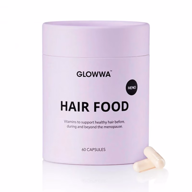 Glowwa hair food Meno - Vitaminas para queda de cabelo 60 capsulas