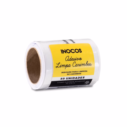 Adesivos descartáveis em rolo para limpeza rápida e fácil de vestígios de Stamping Gel e outros resíduos dos carimbos de silicone.