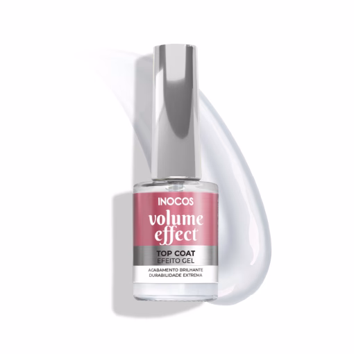 INOCOS - Volume Effect Top Coat Top Coat com acabamento efeito gel. Aposta no Top Coat Efeito Gel para um acabamento brilhante e durabilidade extrema. O Top Coat Efeito Gel é recomendado para uso com a Gama de Verniz Clássico e Like Gel INOCOS. Seca ao ar. Detalhes: Quantidade: 11ml Modo de uso: Aplicar depois da cor de Verniz Clássico ou Like Gel. Secar ao Ar.