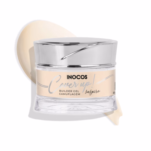 INOCOS - Cover Up Suspiro 50g Cor de Cover Up Suspiro 50g Gel de construção altamente resistente e em tons de camuflagem de média viscosidade. O Cover Up não provoca descolamentos, é bifásico e autonivelante. Detalhes: Produto Vegan Quantidade: 30g UV 120s | LED 60s