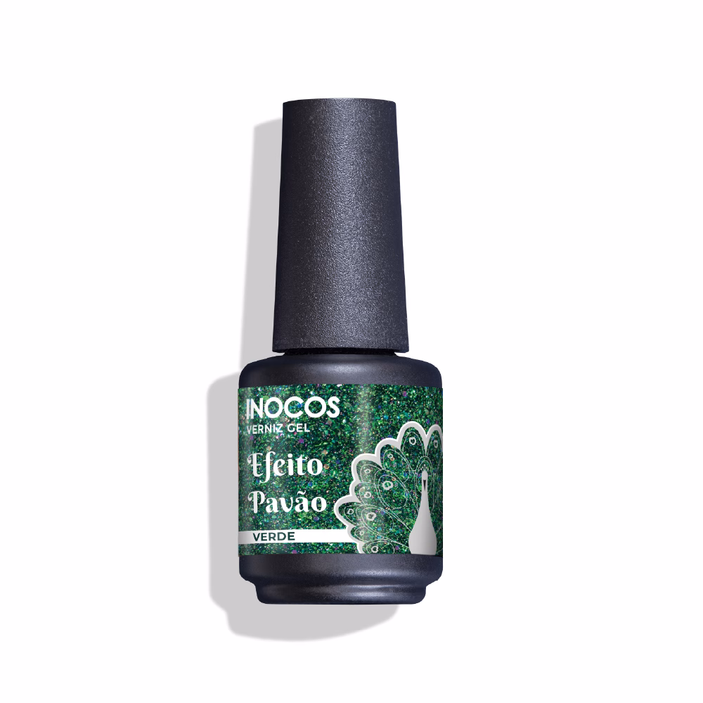 Apresentamos-te o Verniz Gel INOCOS Pavão Verde da Coleção Efeito Pavão. Cores Verde, Azul e Roxo. Acabamento Brilho/Metalizado.Efeito Transparente. Detalhes: Verniz Gel Vegan & Cruelty Free Quantidade: 15ml Modo de uso: Após a aplicação da base, aplica uma ou duas camadas finas de verniz de gel. Catalisa em Lâmpada UV (120s) ou LED (60s).
