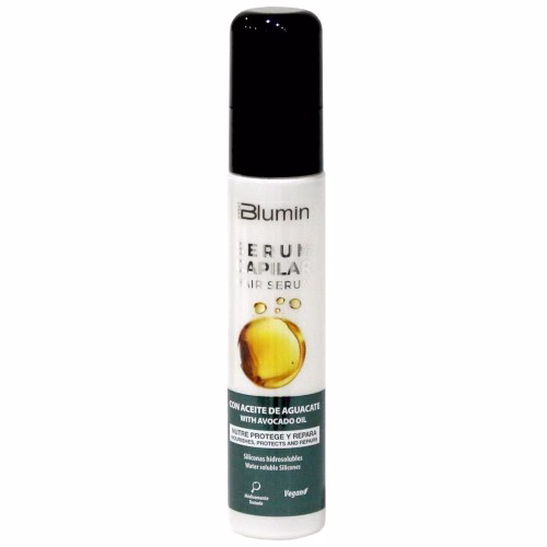 TAHE - BLUMIN ÓLEO ABACATE 60ML Nutre, protege e repara Soro Capilar com óleo de Abacate Fórmula leve e de rápida absorção com óleo de abacate que hidrata, fortalece e revitaliza, combatendo o frisado, reparando as pontas espigadas e nutrindo em profundidade. Aplicar algumas gotas na palma da mão e espalhar sobre os cabelos húmidos ou secos, no meio do comprimento e nas pontas. Não enxaguar. Tamanhos disponíveis: 60 ml