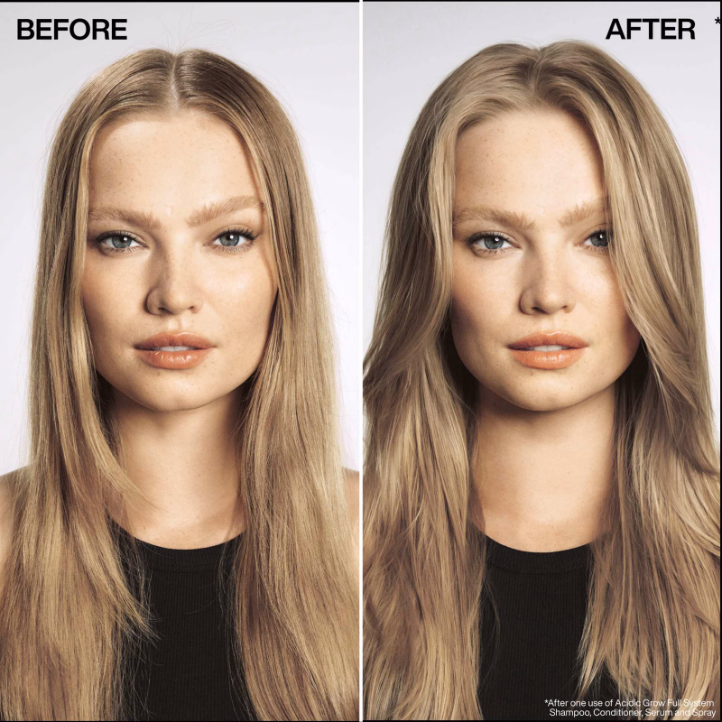 Limpeza delicada para um cabelo com aspeto mais preenchido O champô Redken Acidic Grow Full System Densifying limpa suavemente o couro cabeludo sem danificar a sua barreira protetora, proporcionando um efeito reequilibrante instantâneo e uma sensação de hidratação. A sua fórmula em gel leve cria uma espuma suave e arejada que levanta as raízes, proporcionando um volume e suavidade imediatos. Com ácido azelaico e um complexo densificante a 7%, ajuda a criar um ambiente ideal para um couro cabeludo saudável, ao mesmo tempo que promove um cabelo com aparência mais espessa e volumosa. Caraterísticas: limpa suavemente sem danificar o couro cabeludo reequilibra instantaneamente o couro cabeludo com uma sensação hidratada fórmula leve que cria uma espuma suave e arejada proporciona um efeito de volume instantâneo adequado para cabelos finos, lisos, ralos e pintados