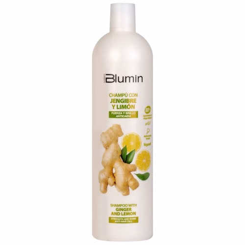 TAHE - BLUMIN- SHAMPOO GENGIBRE E LIMÃO 1000 ML Todos os tipos de cabelo O melhor shampoo de Gengibre e Limão O Shampoo de Gengibre e Limão da Blumin é um produto 100% respeitável para cabelo e couro cabeludo, graças à sua fórmula de limpeza suave e à sua composição com ingredientes naturais. Graças à sua fórmula refrescante e perfumada baseada em gengibre e limão, esse shampoo suaviza o cabelo e ajuda a combater a caspa. Limpa efetivamente o couro cabeludo seco e descamado. Também ajuda a combater a queda de cabelo. Enrole seu cabelo em um aroma fresco! Características deste shampoo Uso frequente de shampoo. Melhora o brilho do cabelo devido ao conteúdo de extrato de limão. Acelera o crescimento do cabelo devido ao seu teor de gengibre. Contrabalança a caspa. Hidratação intensiva. Para um resultado mais favorável, combine seu uso com a Máscara de Gengibre Brilhante e Limão.