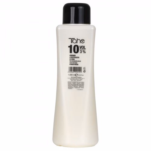TAHE - OXIGENADA TAHE 10 VOL. 1000 ML Oxidante em creme natural colour Produto específico para aplicação de tintas Este produto está indicado para usar com a coloração do cabelo e é compatível com todos os tipos de tinta TAHE. Uso recomendado para as diferentes linhas de  coloração da marca Tahe: Lumière Express. Extreme Colour. Natural Colour.