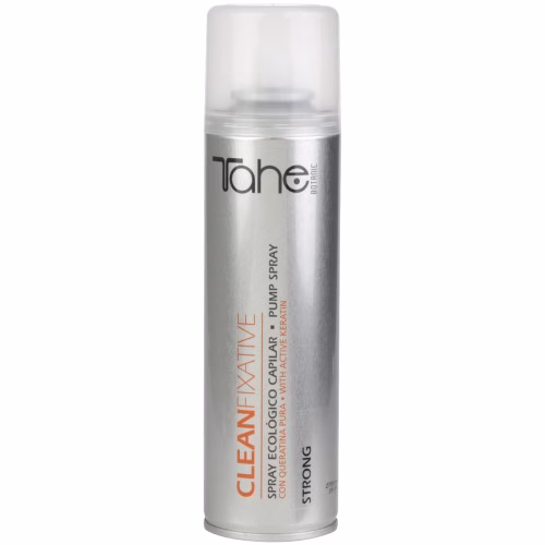 TAHE - STYLING B.A. CLEAN FIXATIVE STRONG 250 ML Laca Clean Fixative Botanic Spray ecológico de fixação Spray ecológico de fixação com queratina activada e células mãe vegetais activas. Dá corpo e fixação, sem retirar brilho ou movimento. Anti-humidade. Não deixa resíduos. Elimina-se com uma suave passagem de escova. Com Queratina e Células mãe vegetais activas.