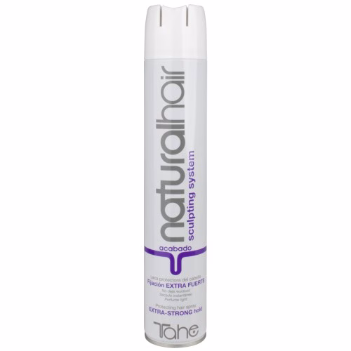 TAHE - STYLING LACA FIXAÇÃO ULTRA STRONG NATURAL HAIR 400ML Sculpting system A formulação especifica da laca SCULPTING SYSTEM foi concebida especialmente para manter e conservar o aspecto natural dos seus cabelos, aportando brilho e textura. Seu uso diário nom mancha os cabelos. Elimina-se com um suave escovado. Protege o cabelo da umidade sem ressecado. Pulverize vários centímetros do cabelo para consertar o penteado.