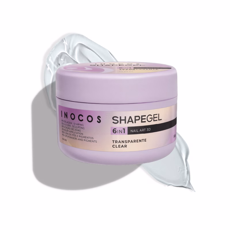 INOCOS - Shape Gel 6 in 1 Transparente 50g Gel Transparente para Escultura e Nail Art 3D REF. 81.01.101 O Shape Gel INOCOS é um gel transparente 6 em 1. Perfeito para: 1 - Nail Art 3D 2 - Modelagem 3 - Escultura 4 - Extensão 5 - Aplicação de Jóias 6 - Mistura com Pós e Pigmentos Detalhes: Produto Vegan Quantidade: 50g