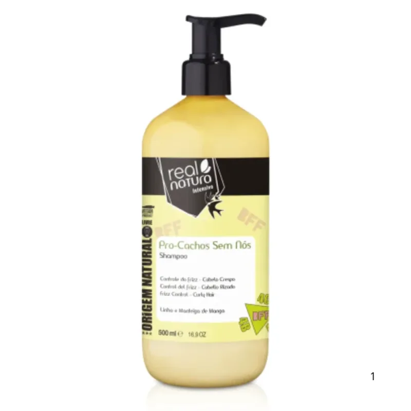 Real Natura Shampoo Sem Sal BFF Pro-Cachos Sem Nós 500ml