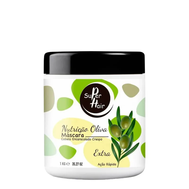 Super Hair Máscara Nutrição Oliva Cabelo Encaracolado Crespo 1Kg