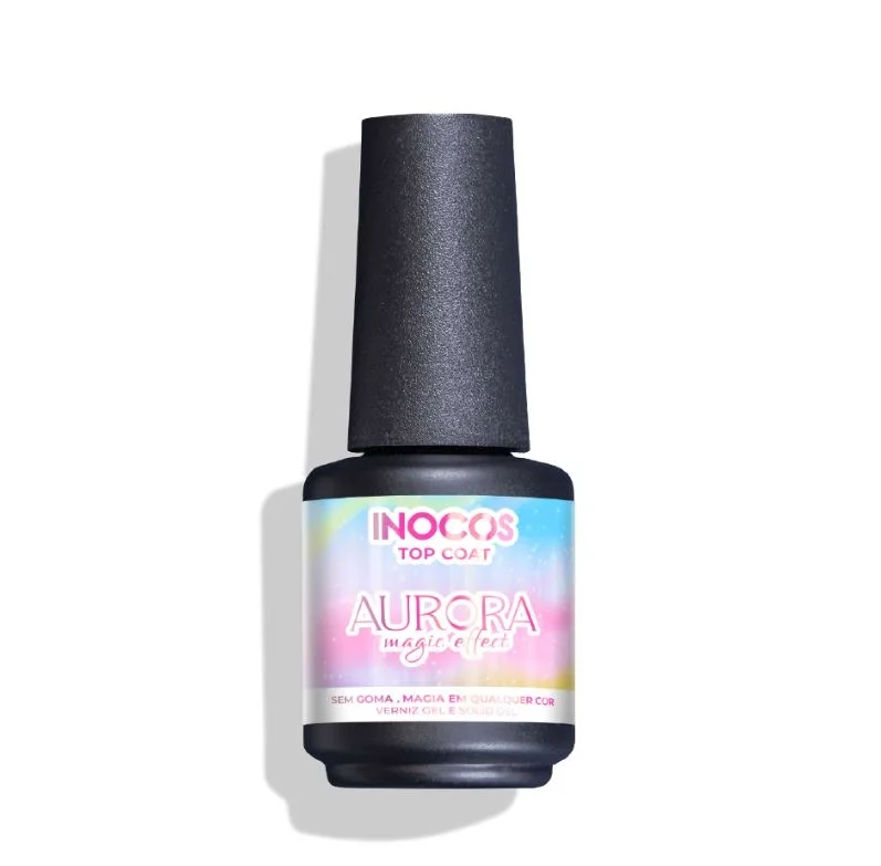 INOCOS - Verniz Gel Top Coat Aurora Magic Effect 15ml