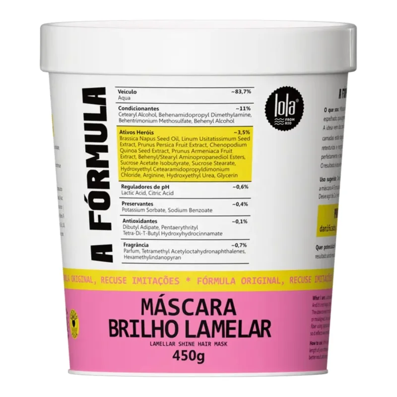 Lola A Fórmula Máscara Brilho Lamelar 450g