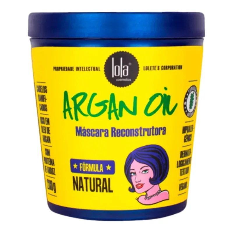 Lola Argan Oil Máscara Reconstrutora Proteína de Arroz 230g - Lola Cosmetics