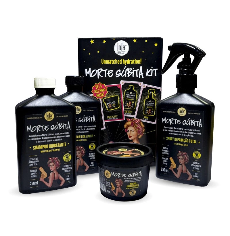 Lola Kit Morte Súbita (Shampoo 250ml + Condicionador 250ml + Spray 250ml + Máscara 100g)