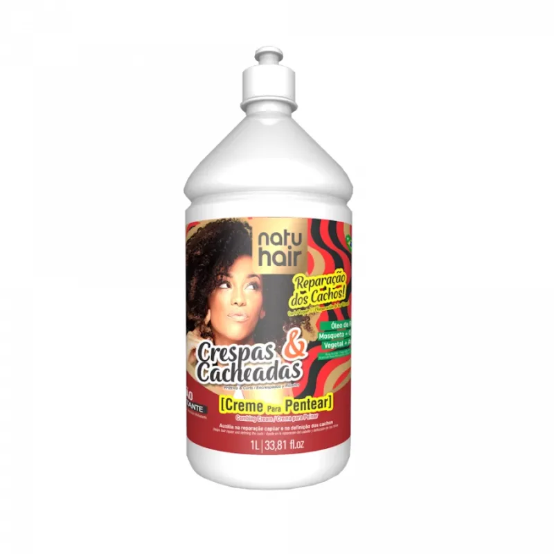 Natuhair Reconstrução dos Cachos Crespas & Cacheadas Creme Para Pentear 1L