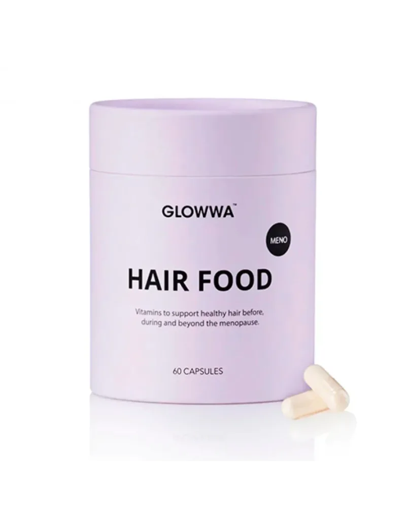 Glowwa hair food Meno - Vitaminas para queda de cabelo 60 capsulas