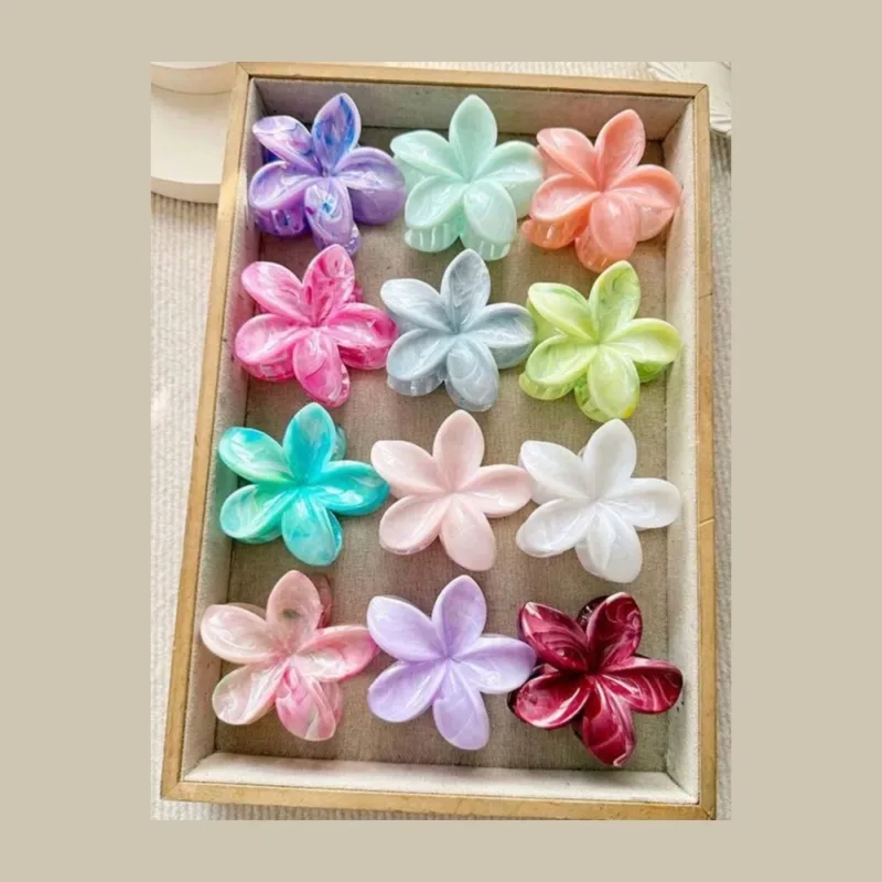Mola para cabelo em formato de flor (conjunto 12 molas)